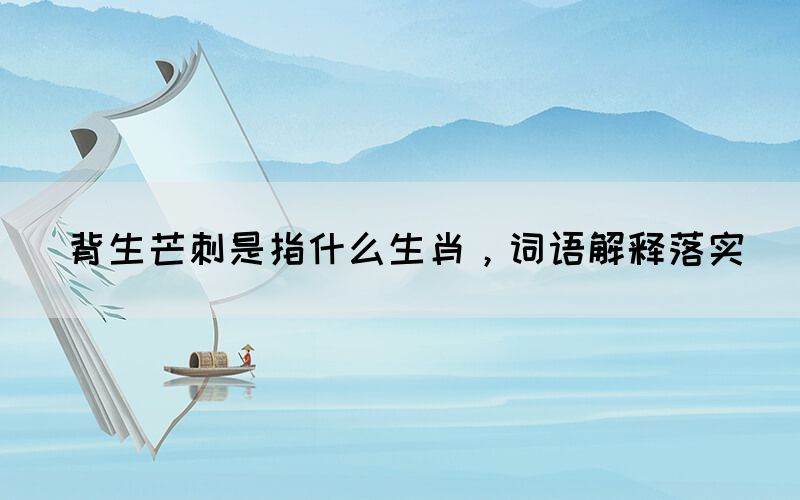 背生芒刺是指什么生肖，詞語(yǔ)解釋落實(shí)(圖1)